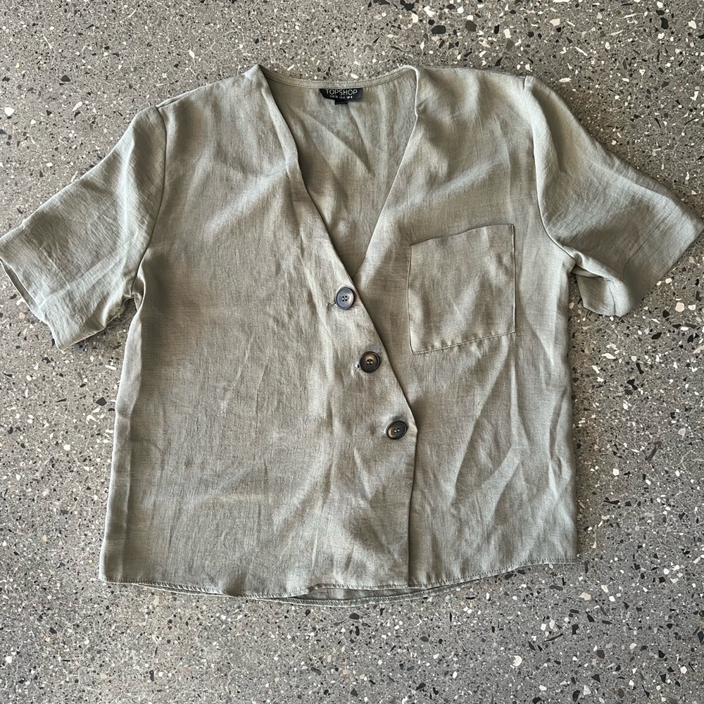Topshop Sage Green Shirt